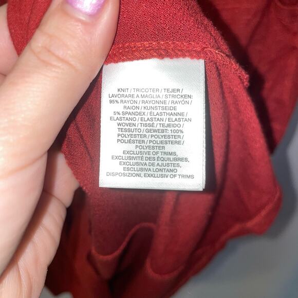 Anthropologie Akemi + Kin Burnt Orange Gold Embroidery Boxy Style Pleated Top S - Picture 4 of 7